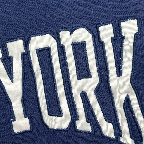 Zara New York 1988 Fleece Sweatshirt Womens Medium Blue Green Red Embroidered - Picture 6 of 11